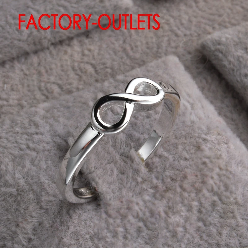 Genuine 925 Sterling Silver Infinity Ring Romantic Symbol Fashion Jewelry Best Gifts For Women Girls Wedding Engagement