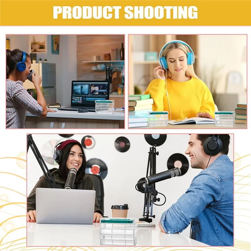 A25F-حافظات تخزين كاسيت الصوت - 20 عبوة من أشرطة الكاسيت البلاستيكية الشفافة - حل تخزين الصوت 4.28 بوصة طول × 2.75 بوصة عرض × 0.6 بوصة ارتفاع