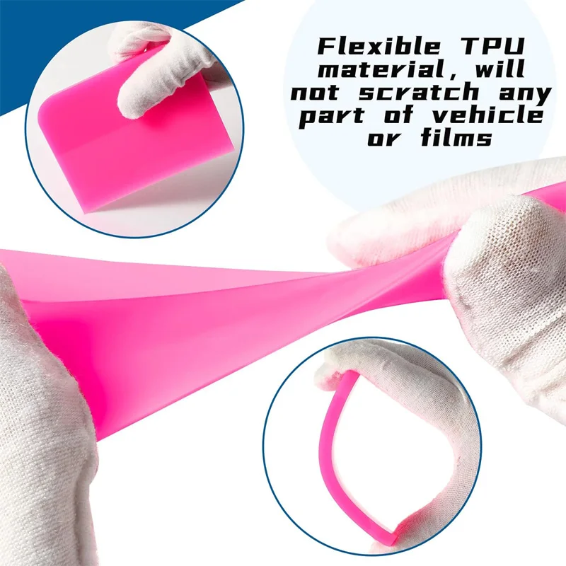 Vinyl Wrap Tool Car PPF Squeegee Anti Scratch Rubber Scraper Soft TPU Squeegee Window Tint Tools for Water Wiper Glass Cleaning