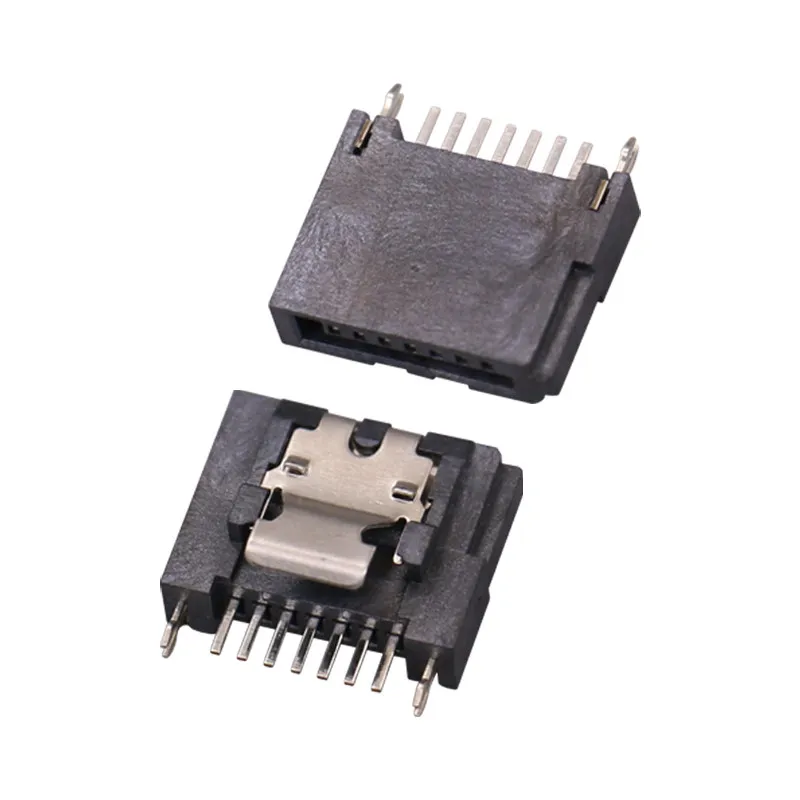 10PC SATA Connector SATA7P Female Socket With Straight Insertion Vertical Buckle/Non Buckle SATA Hard Disk Interface Socket Plug