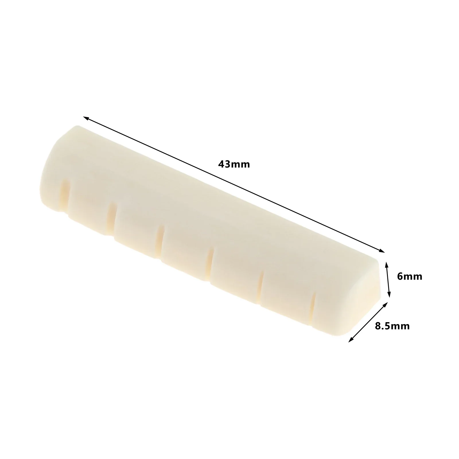 White Cattle Bone Upper Guitar Bridge Nut Saddle Slotted for 6 Strings Acoustic Guitar Music Instrument Replacement Spare Part