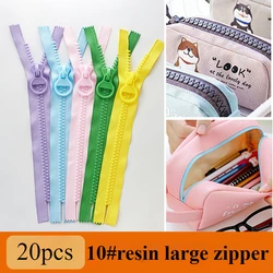 5pcs 10# resin large plastic teeth plastic endless zipper stationery bag bag Large bag makeup bag Pull chain