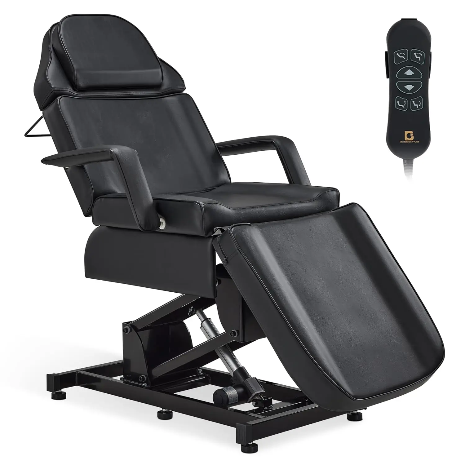 

Электрическое кресло для тату-салонов, кушетка для косметолога, электрическая регулировка 2751 (черное, высота (в разложенном виде): 25.2–37 дюймов)