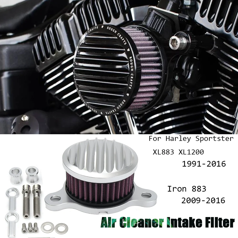 

Air Filter CNC Intake Cleaner System Kit For Sportster XL883 XL1200 XR 1201 Iron 883 Nightster Forty-Eight 72 1991-2023