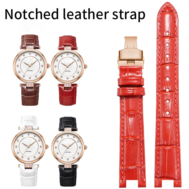 

18*11mm 22*13mmNotched leather Strap for GC Rossini PASHA DE CARTIER men's and women's special notched hand bracelet accessories