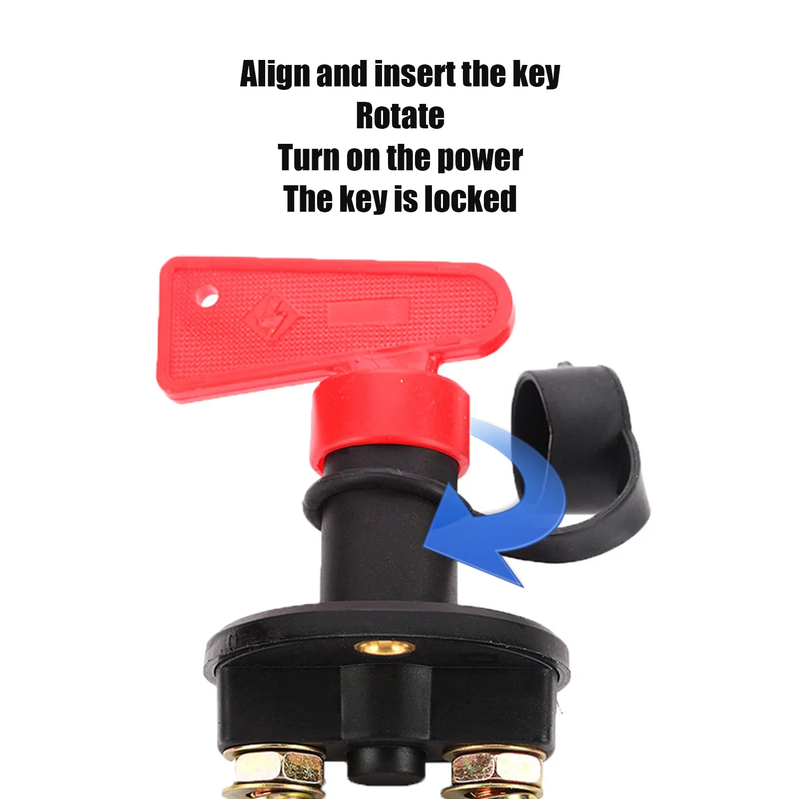 Car Battery Power Switch Disconnect Isolator Circuit Breaker Main Switch Kill Cut-off Switch Insulated Rotary Switch Key Truck