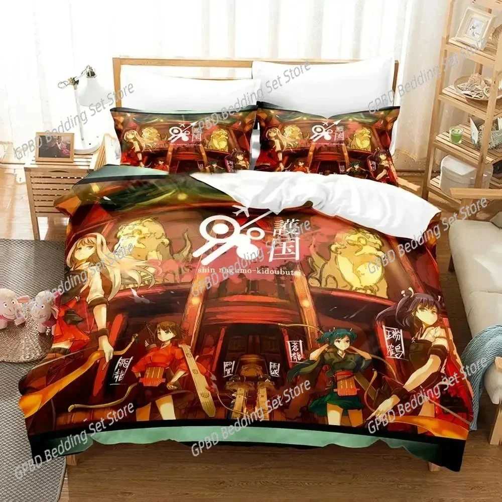 Anime Kantai Collection Bedding Set Boys Girls Twin Queen Size Duvet Cover Pillowcase Bed Kids Adult Fashion Home Textileextile