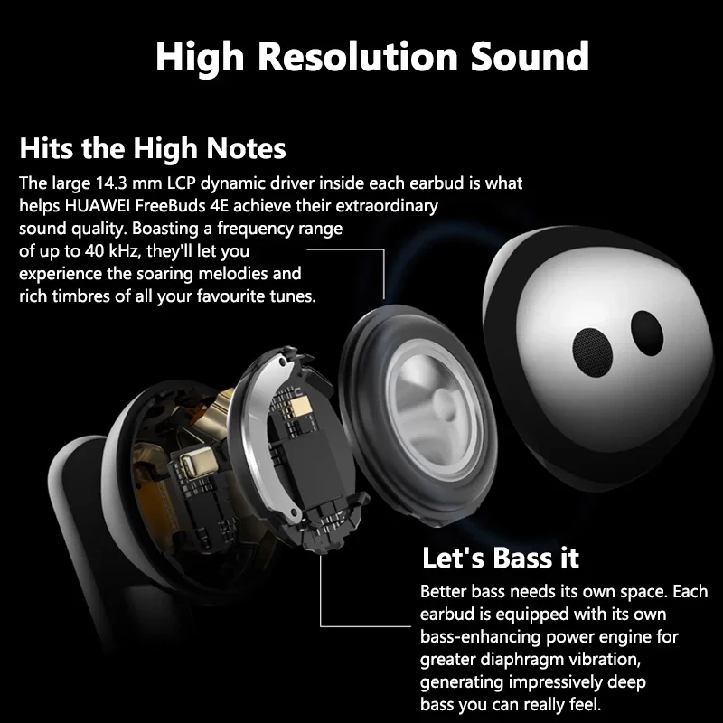 Huawei FreeBuds 4E 2024 Wireless Bluetooth Headset Active Noise Reduction Earphone In-Ear Sports Headphones Long Battery Life