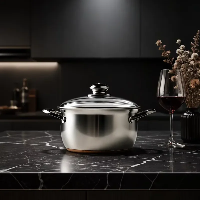 Korean drum-shaped ramen pot with steel lid, healthy and environmentally friendly soup pot cookware set