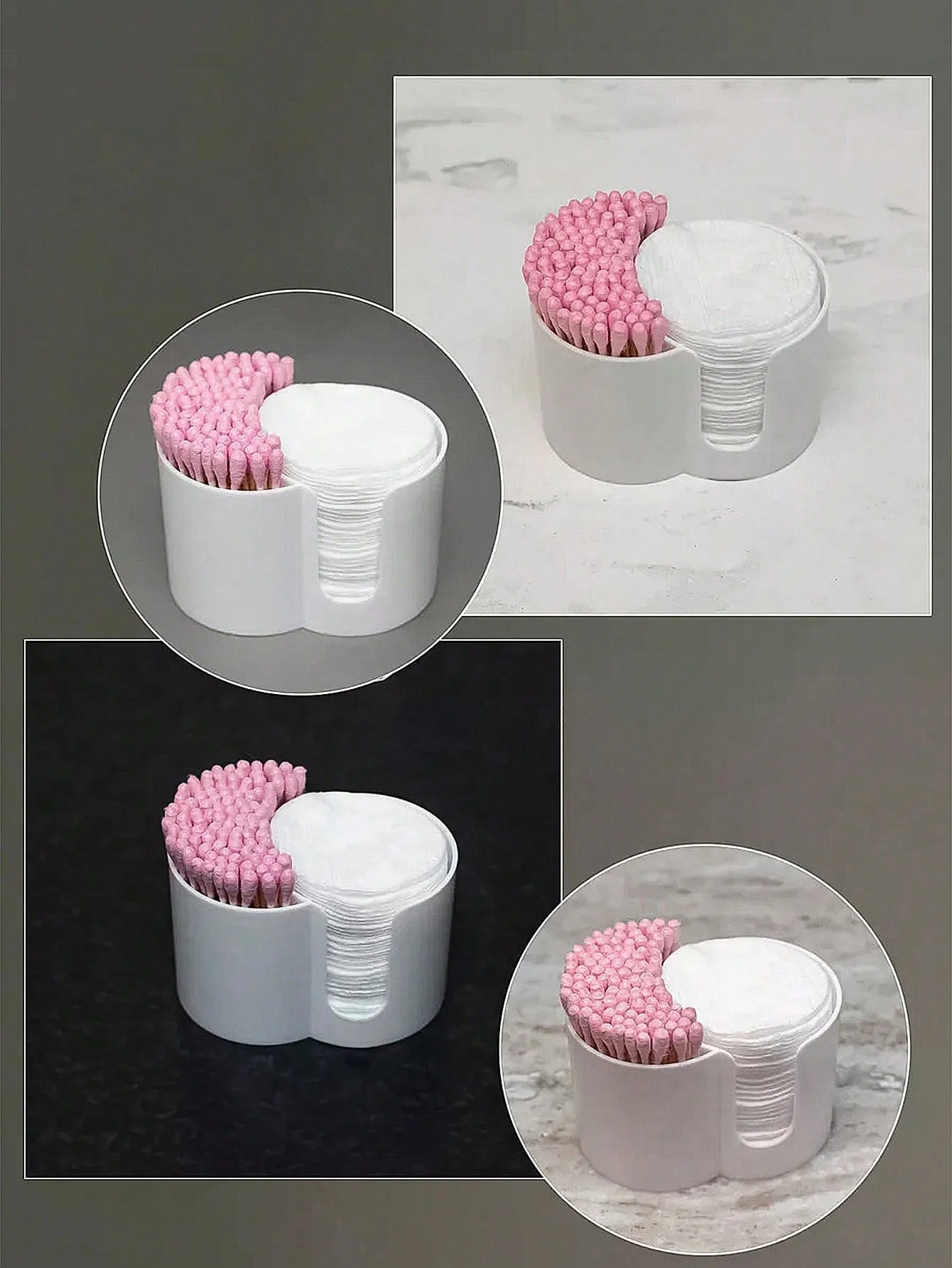 1 piece Q-Tips holder, bathroom cup toothpick dispenser, Q-Tips round paper cup toothpick storage box, bathroom accessory storage box, vanity makeup storage box set