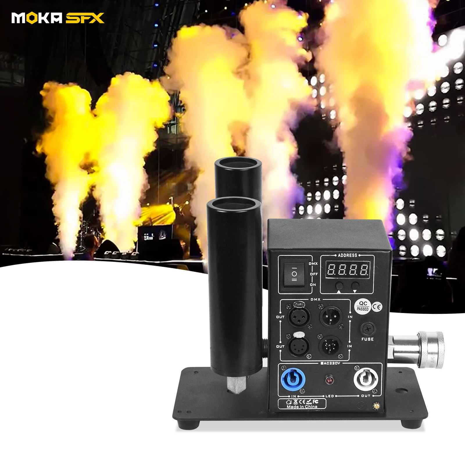 moka maquina de jato de co2 tubo duplo unico efeito de palco jatos de co2 canhao criogenico dmx jet blaster para dj discoteca clube salao de danca 01