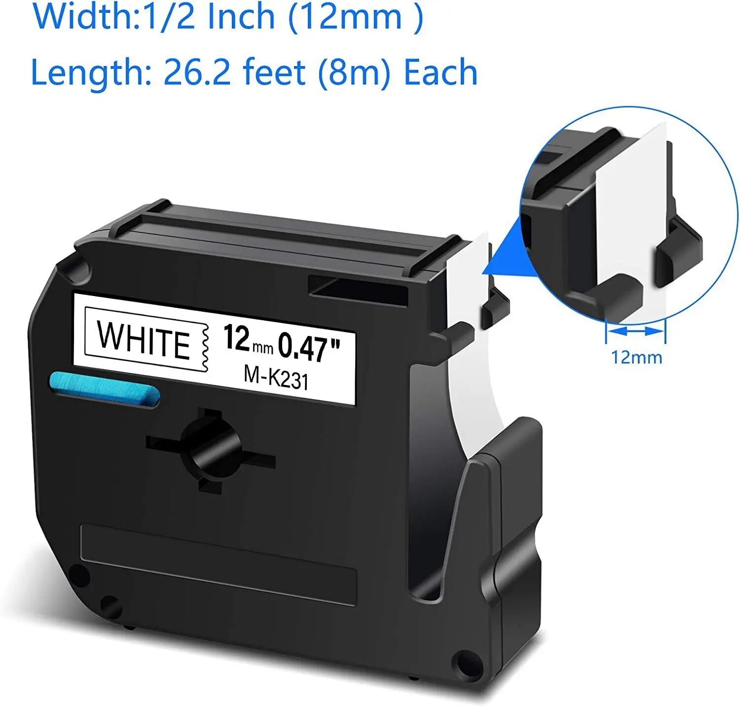 5/10PK Label Tape Compatible for Brother M-K231 MK231 131 431 Black on White 9/12mm for PT-70BM PT-M95 PT-90 PT-55BM Label Maker