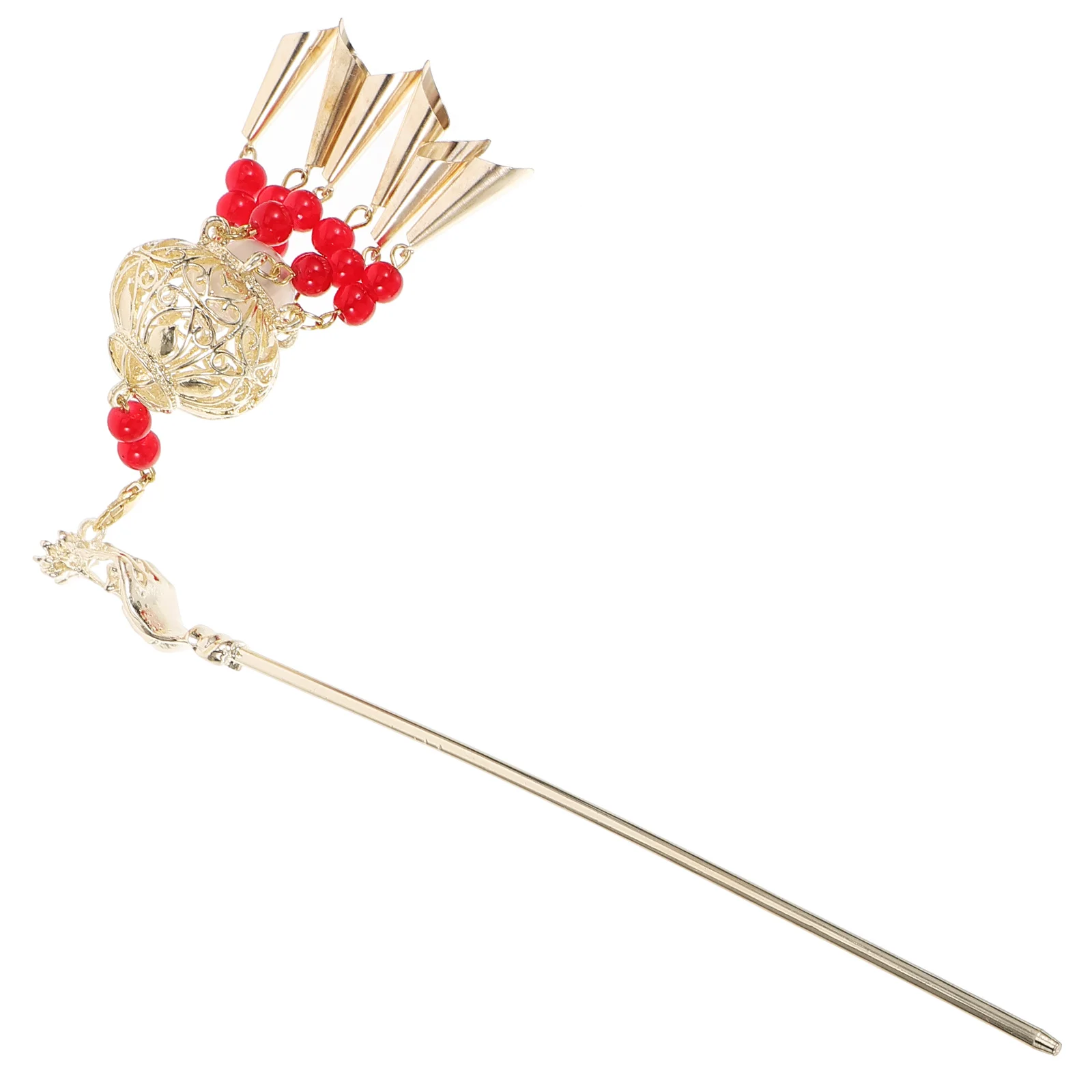 

Glowing Lantern Hairpin Vintage Tassel Sticks for Long Hair Bun Styling Accessories Women Hanfu Wedding Party Black Metal