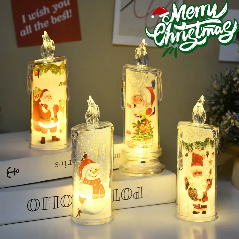 1/3/6PCS Candele a pilastro LED natalizie Luci senza fiamma tremolanti a batteria per esposizioni natalizie per interni ed esterni