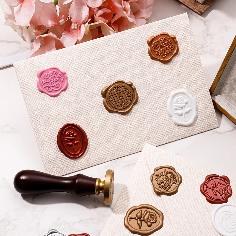 Custom Sealing Wax Stickers Diy Clear Sticker Square Round Embossed with Own Logo Wedding Invitation Birthday Gift Stamp Crafts