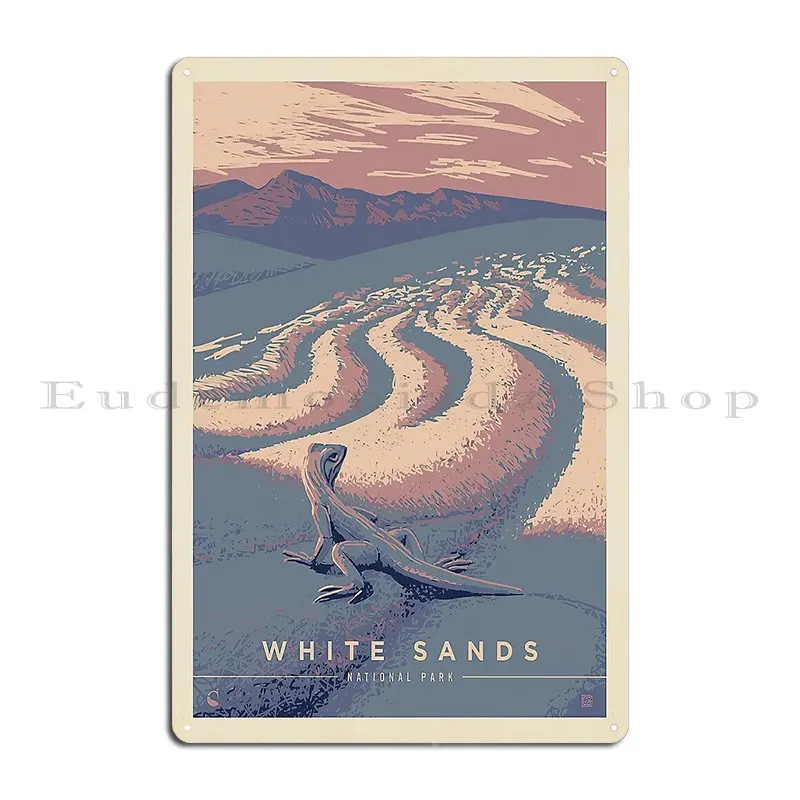 White Sands National Park Drifting Dunes Poster New Mexico Travel Metal Sign Pub Designer Painting Club Tin Sign Poster