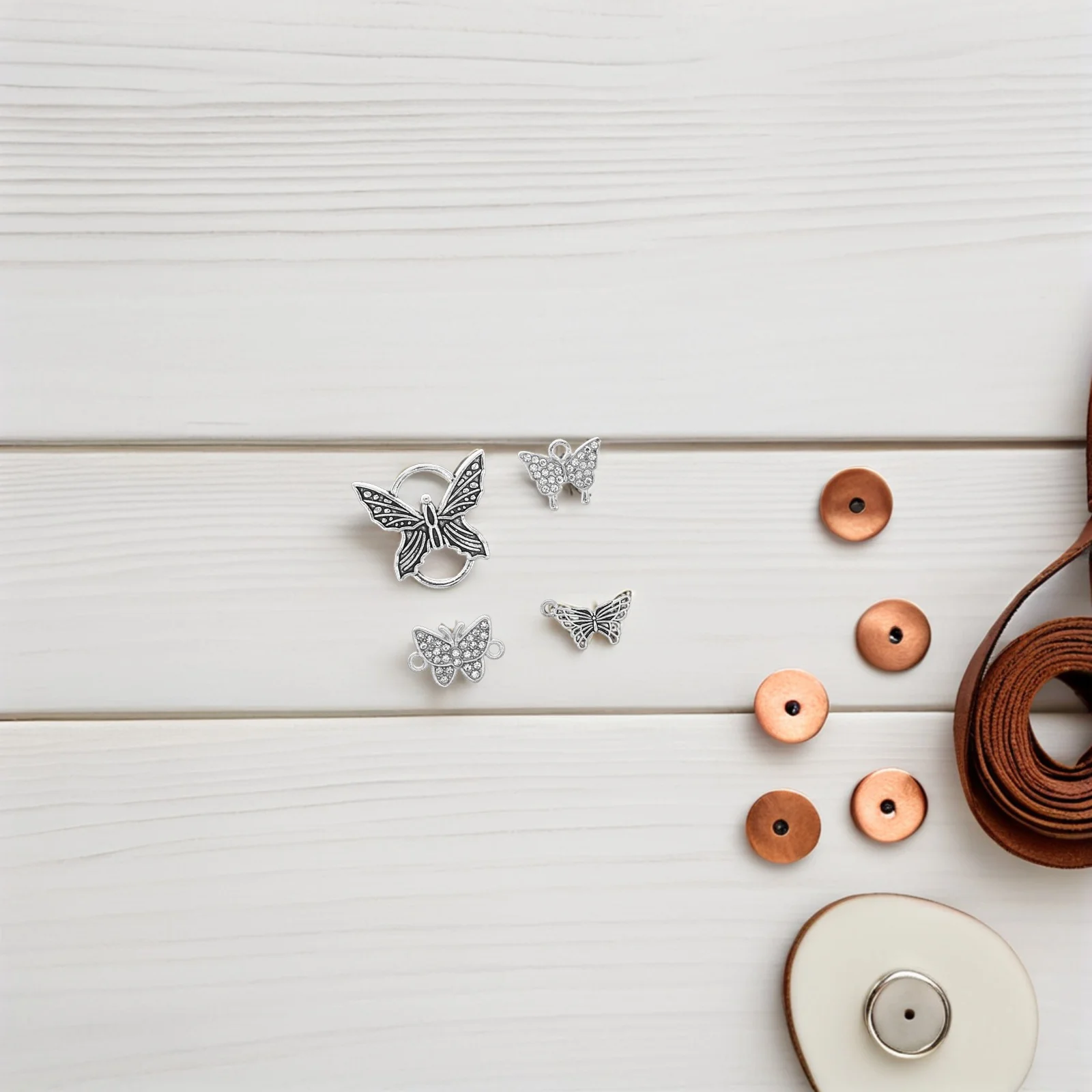 

24pcs Handmade Jewelry Findings Butterfly Alloy Charms Connectors For Bracelets Necklaces Earrings Keychains Diy Pendant Making