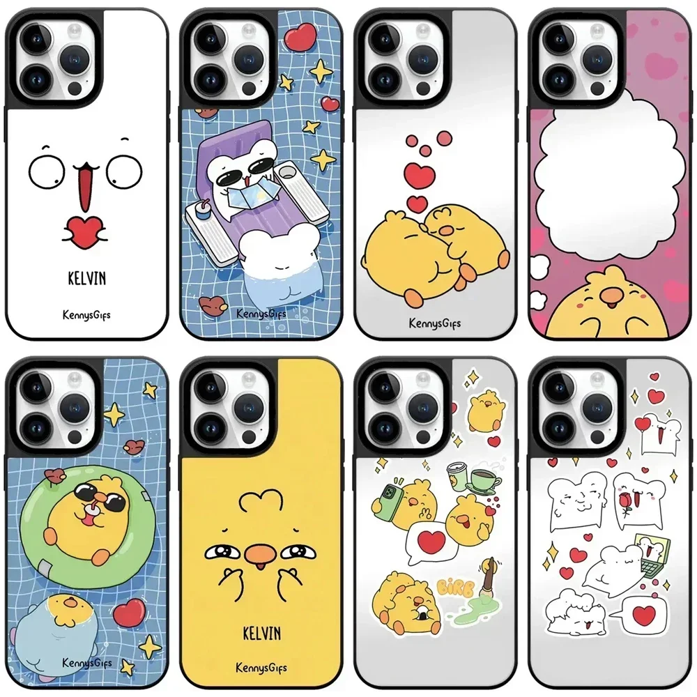 

Cute Little Chicken Mirror Magnetic iPhone 11 12 13 14 15 Pro Max Protective Case for IPhone 15 Pro Max