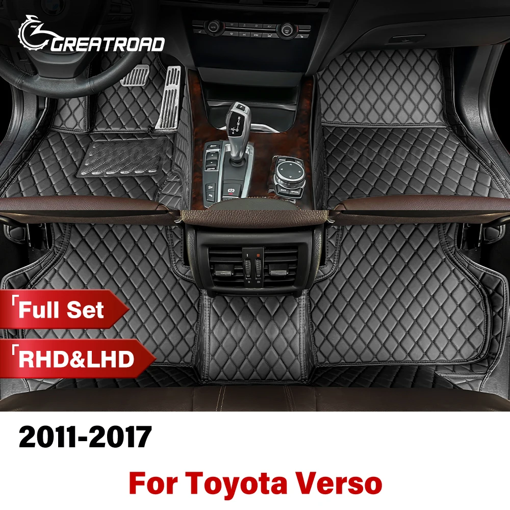 

Car Floor Mats For Toyota Verso 2011-2017 2016 2015 2014 2013 2012 Custom Foot Pads Carpet Cover Interior Accessories