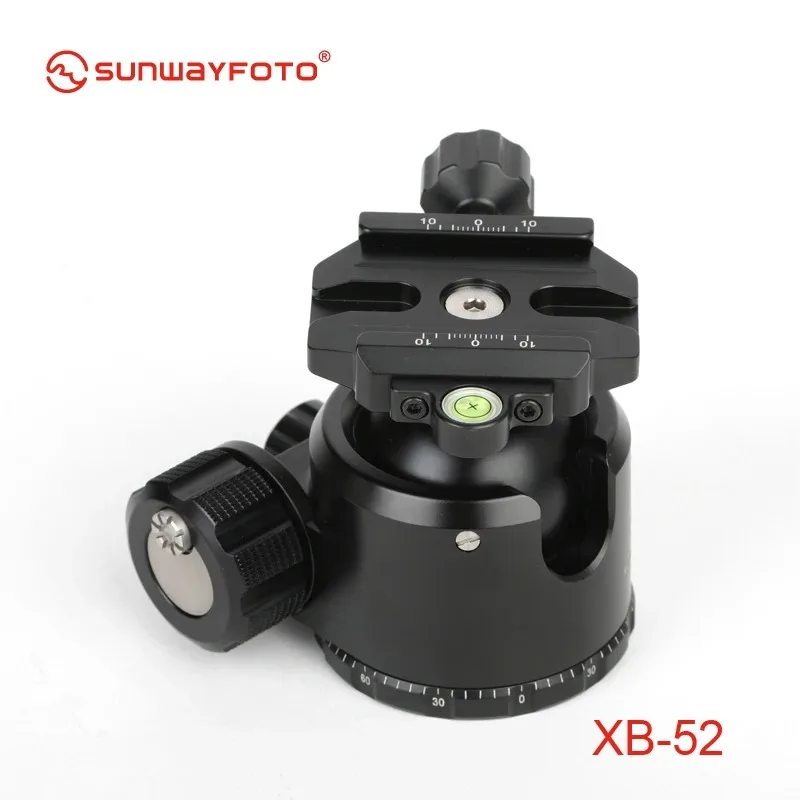 SUNWAYFOTO XB-52 رأس ثلاثي القوائم منخفض المستوى لكاميرا DSLR ترايبود Ballhead المهنية Monopod بانورامية كرة ثلاثية الرأس