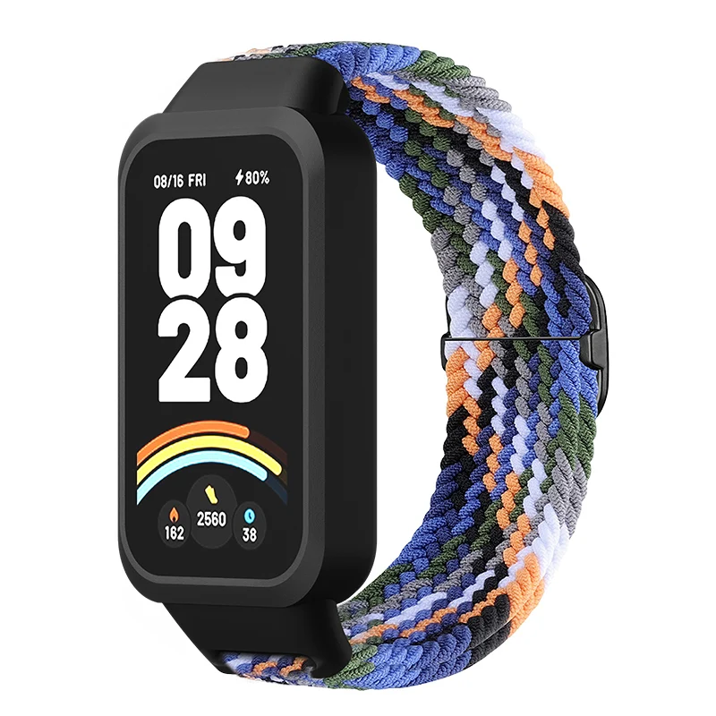 Geflochtenes Solo-Loop-Armband + Hülle für Redmi Band 3 2 Zubehör Nylon Sport Verstellbares Armband Correa für Xiaomi Miband 9 8 Active – Detail 7