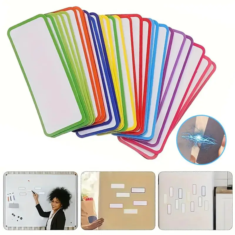 5/10/20/30/50Pcs Blank Dry Erase Magnetic Labels Name Stickers Soft Whiteboard Magnet Tags For Refrigerator Office School