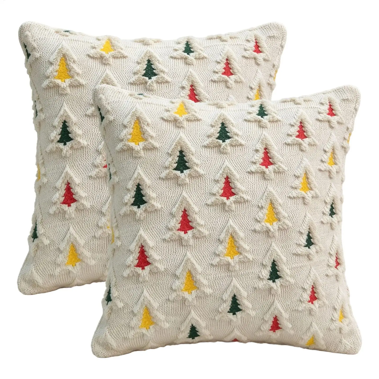 Christmas Pillowcase 2 Pieces 45x45cm Holiday Decorative Pillow Covers Skin-friendly Sleeve For Home Sofa Bedroom Balcony