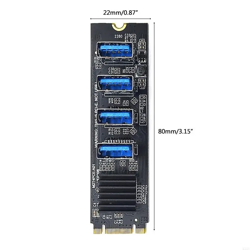 K32C для M.2 PCI-E Riser Card для майнинга 4-портовой M-Key Adapter Module PCI-E для победы