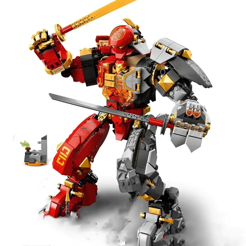 Fire Stone Mech Building Blocks Bricks Ninja Series Compatible 71720 Classic Movie Kit Model Kids Toys for Kids Christmas Gift