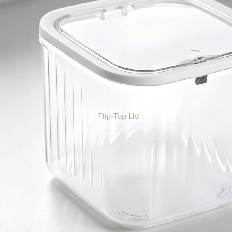 2pcs Transparent Acrylic Cosmetic Storage Box With Flip Top Design For Desk Organization