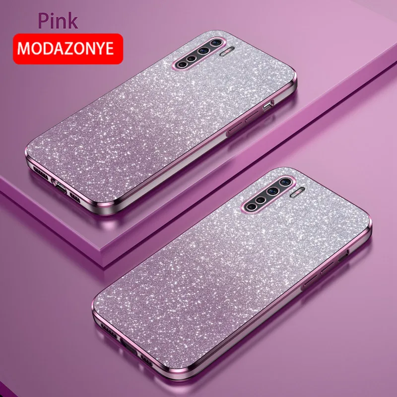 For OPPO Reno 3 Case Electroplating Colorful Soft Glitter TPU Cellphone Cover Luxury OPPO Reno3 Phone Case