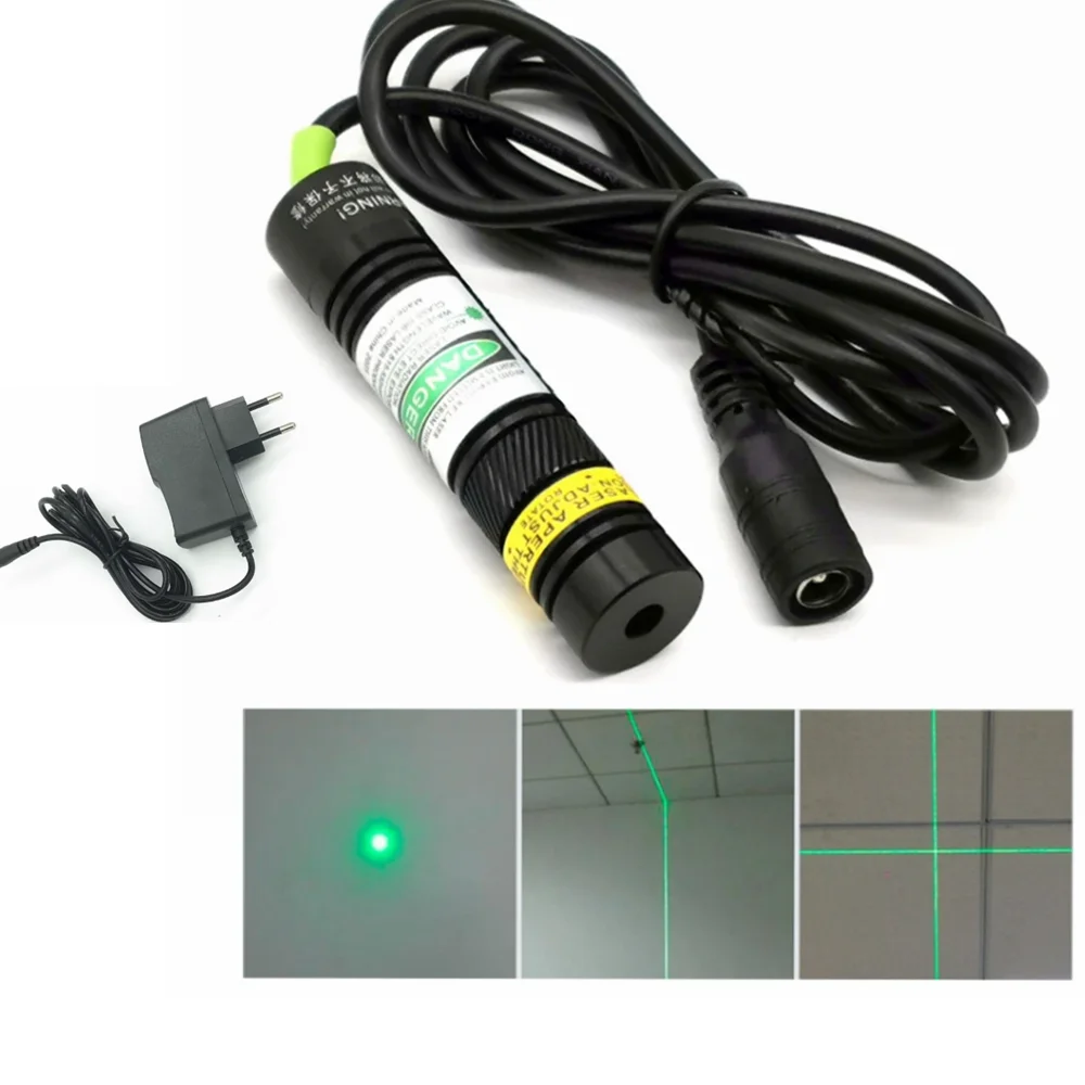 

Adjustable 515nm 10mw 30mw Green Laser Diode Module 12V Power Adapt.er 16*68mm
