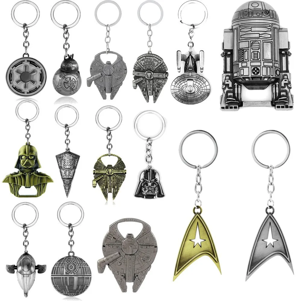 Llavero con diseño de guerra para hombre, llavero metálico de Star Wars, llavero para bolso, abridor de botellas, accesorio de regalo
