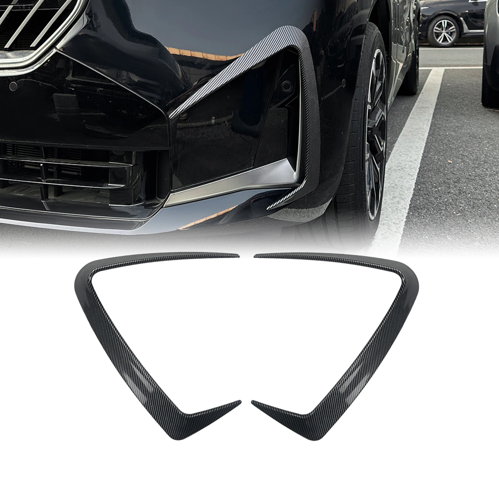 

Поп-передний бампер, боковая накладка вентиляционного отверстия для BMW X3 G45 M Sport 2025, карбоновый вид/глянцевый черный противотуманный фонарь, крышка впускной рамы Canard Spli