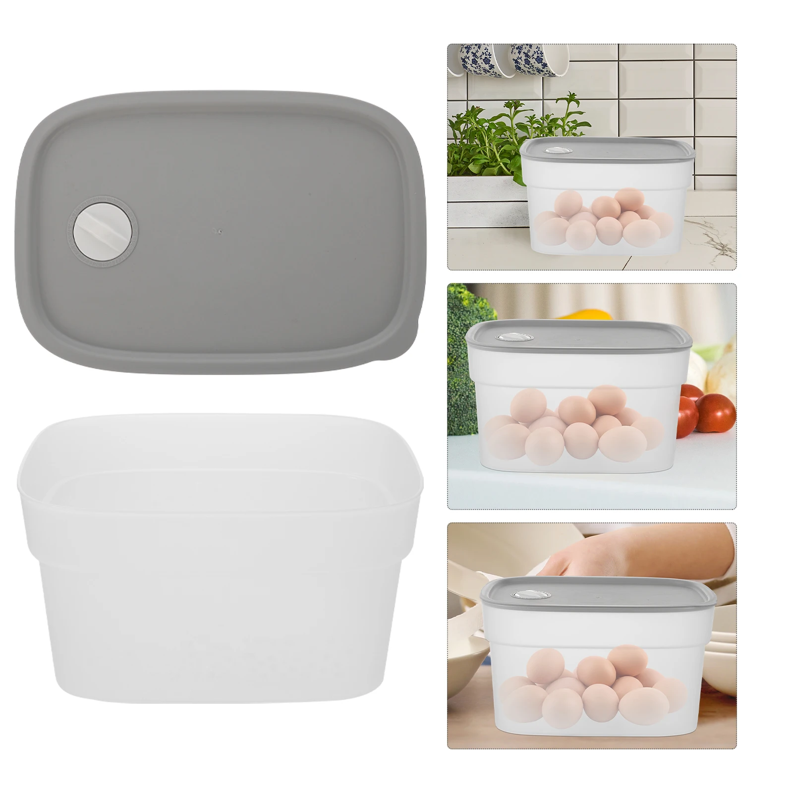 

Refrigerator Storage Box for Fruit Vegetable Eggs PP Case Multipurpose Food Preservation Lidded Freshkeeping Home Kitchen