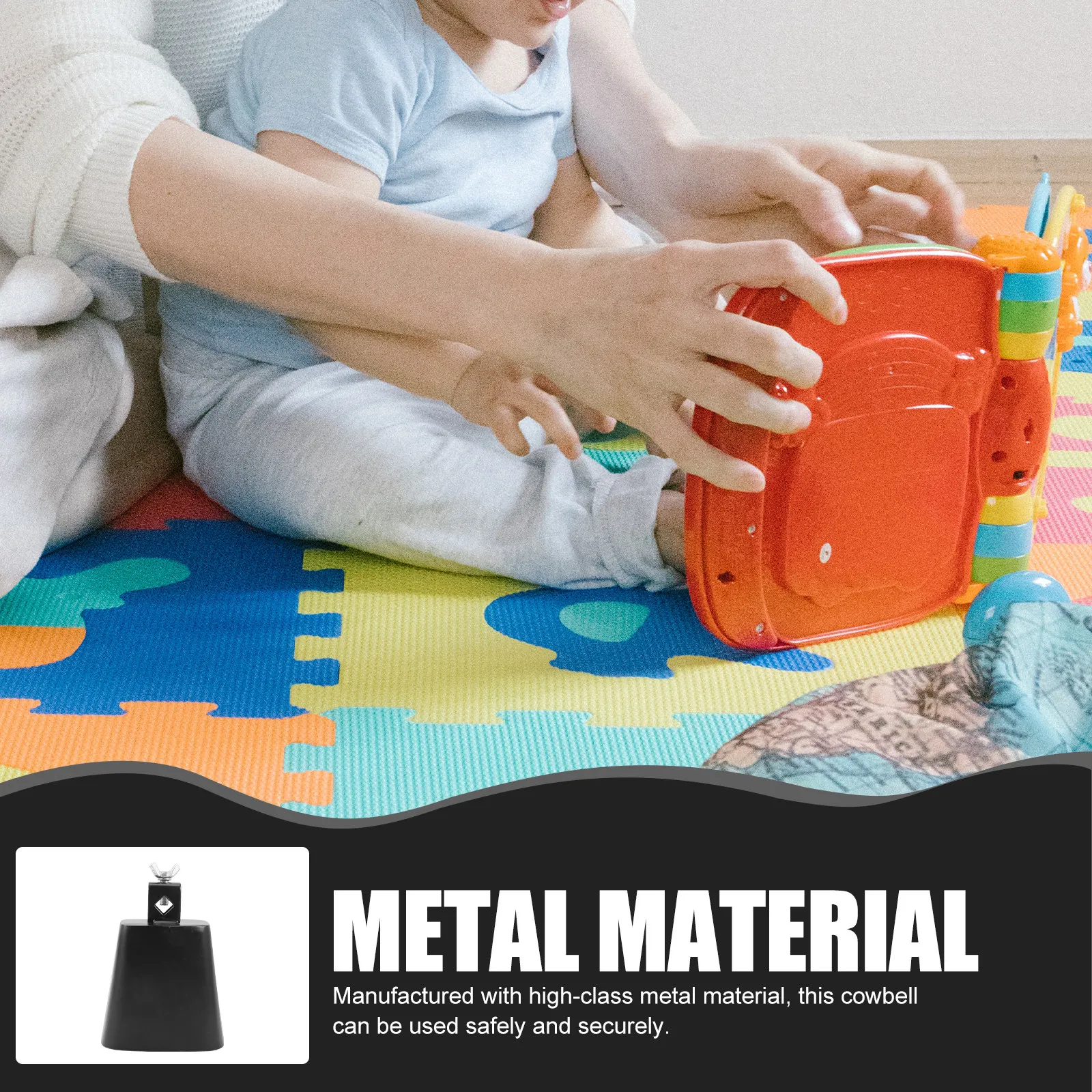 

1Set Metal Cowbell Percussion Instrument Handheld Noise Music Learning Early Education and Performance
