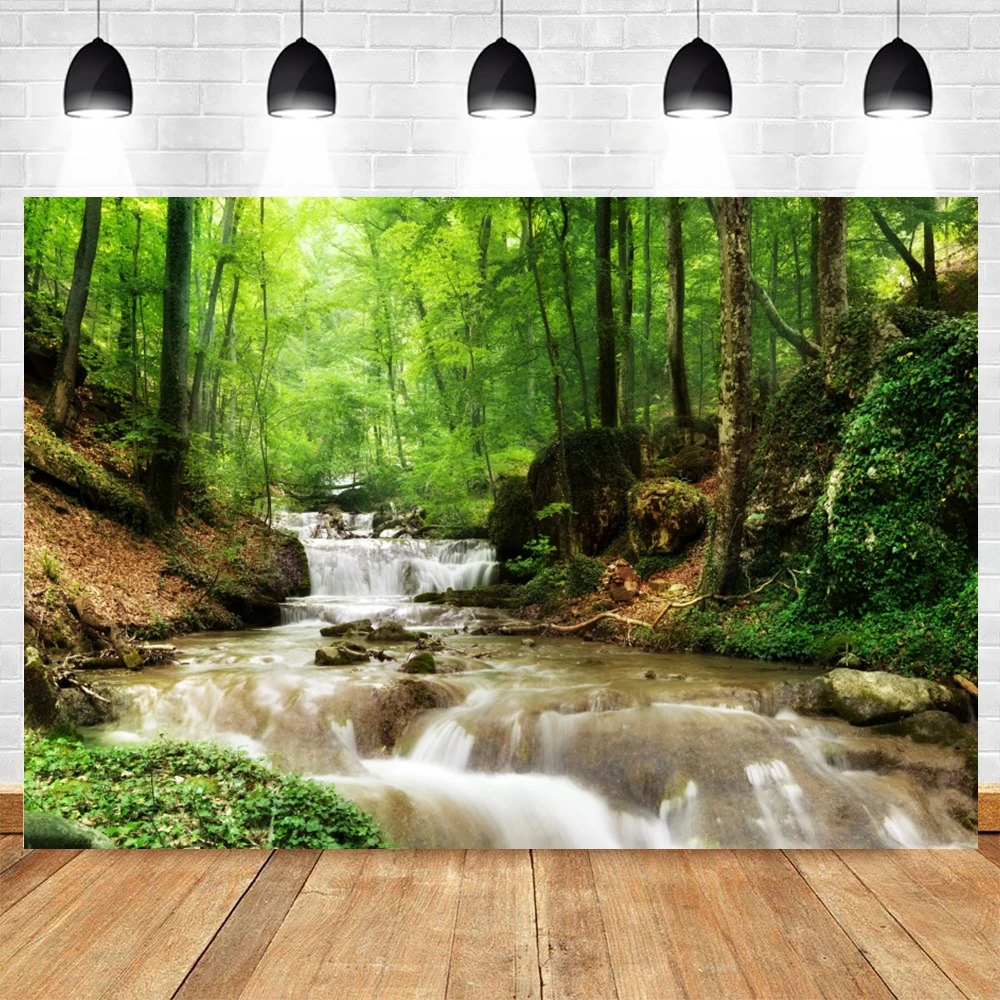 Waterfall Mountain Water Nature Scenery Photography Backdrop Spring Summer River Lake Forest Landscape Portrait Photo Background