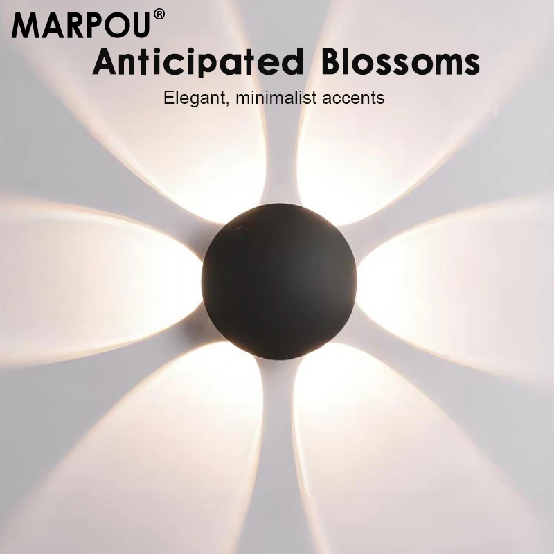 MARPOU Modern LED Outdoor Wall Light Down Luminous Lighting Porch / Garden Decorat  Aisle Flower shaped star shaped wall lamp