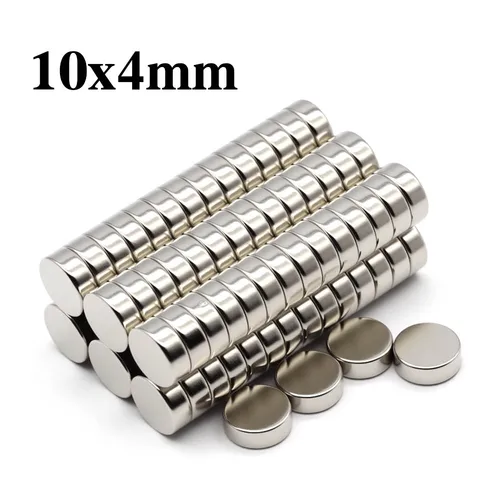 Imán redondo súper potente de 10x4mm, imán de neodimio NdfeB N35, imanes magnéticos permanentes fuertes, imán para refrigerador