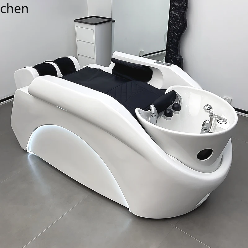 

HXL Intelligent Electric Massage Head Therapy Fumigation Shampoo Bed Barber Shop Semi-reclining Flush Bed