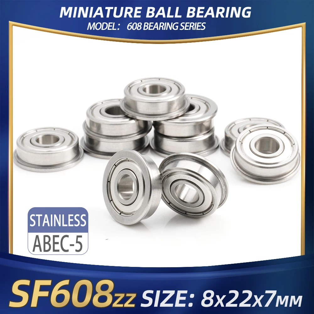 FUSHI 608 ZZ Bearing 8x22x7 mm 10Pcs 608ZZ RS 2RS Flange Handpiece