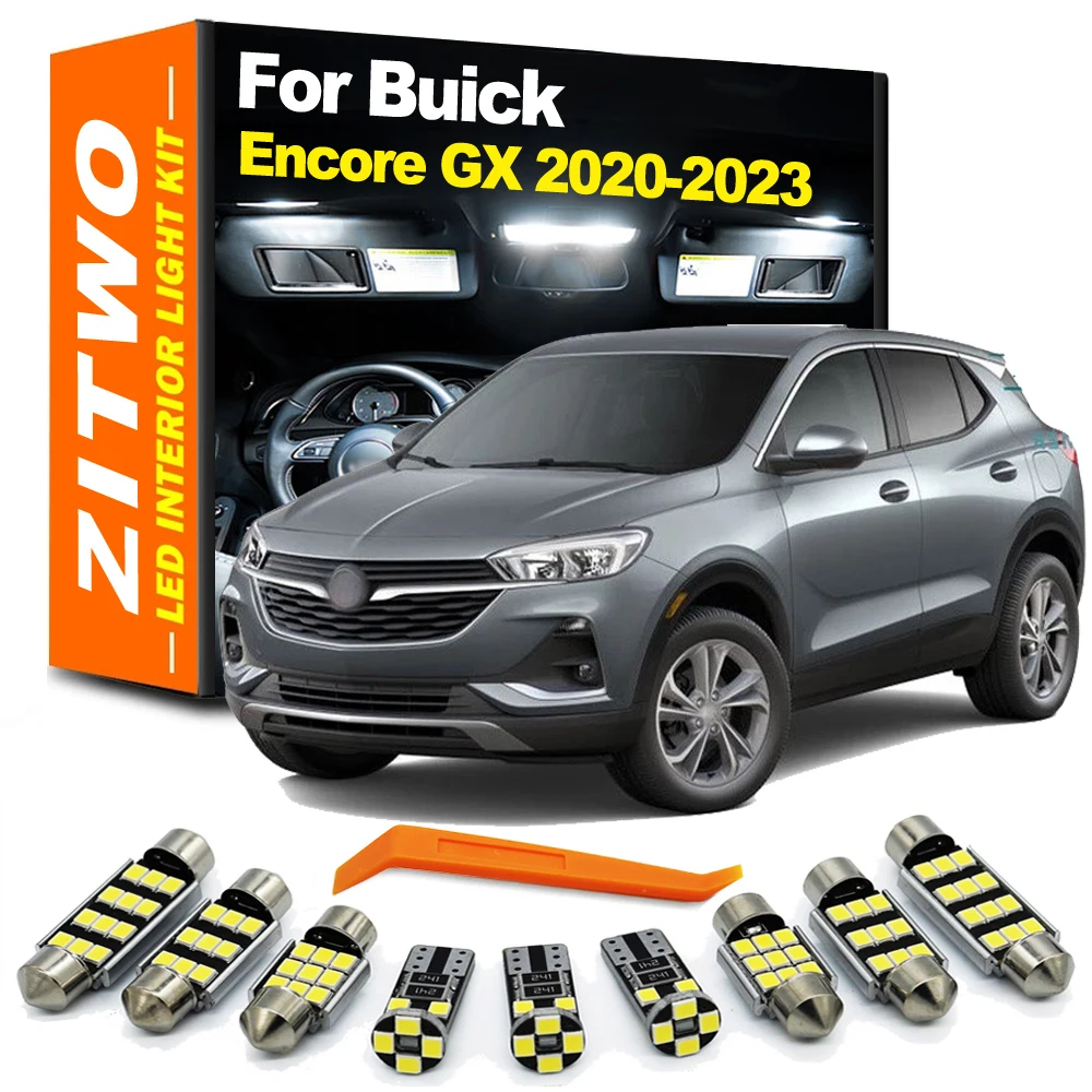 ZITWO 9Pcs Car LED Interior Light Bulb Kit For Buick Encore GX 2020 2021 2022 2023 2024 Dome Map Reading Trunk Lamp Accessories