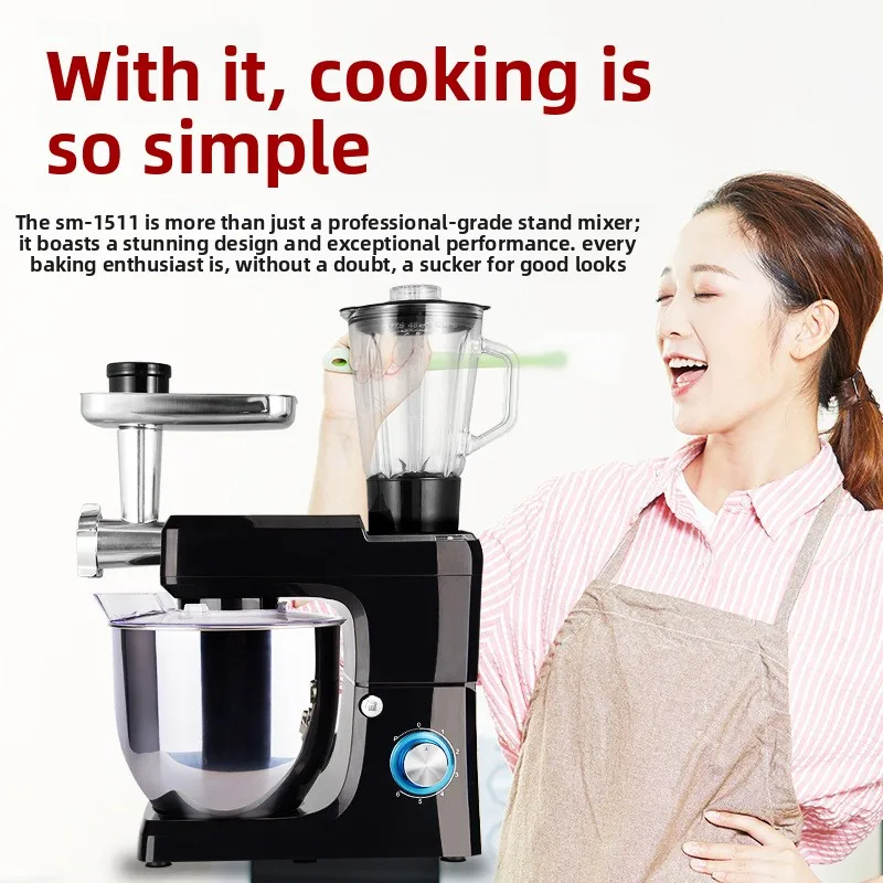 For Household Vegetable Cutting Grinder Mixer Egg Cream Machine Fresh Milk Machine Noodle Mixer Automatic Multifunction