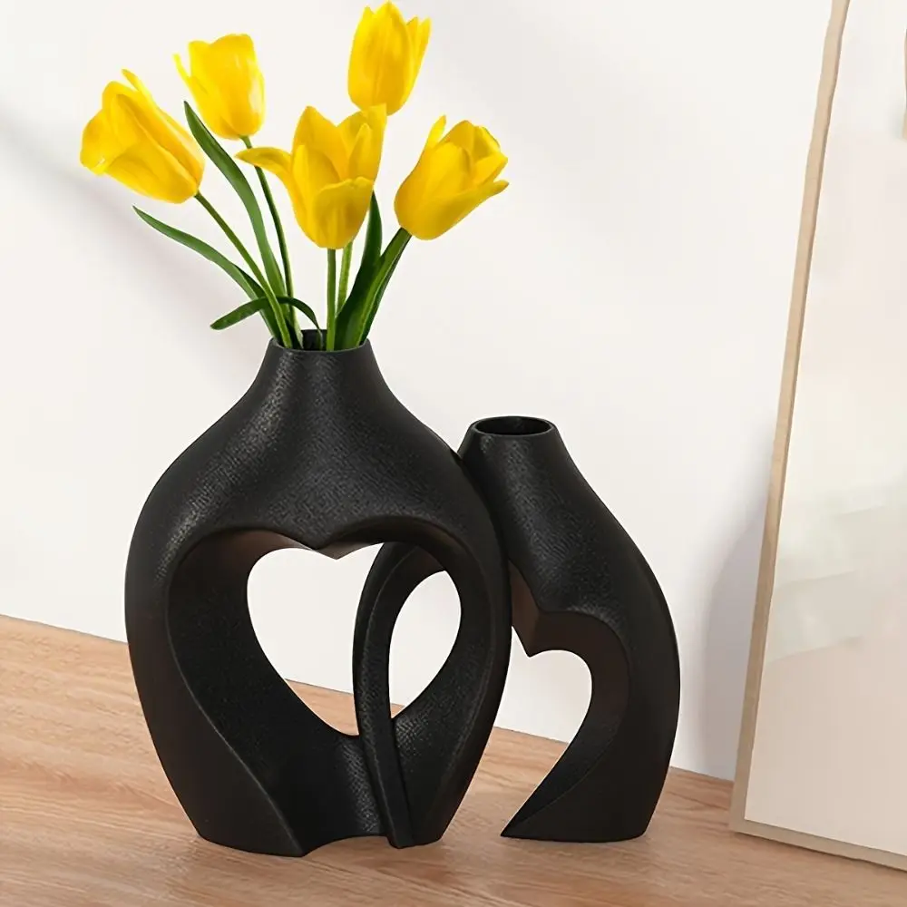 

Plant Container Resin Heart Vase Creative Exquisite Flower Pot Modern Removable Flower Utensils Plant