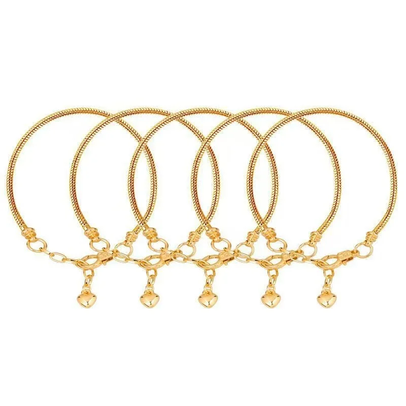 1 PC Snake Chain Charm Bracelets For Women Big Hoe Beads Jewelry DIY Bracelet Adjustable Chain Bangle Party Gifts