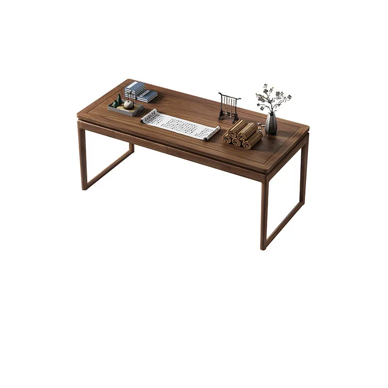 

New Chinese-style North American black walnut solid wood desk long strip office home