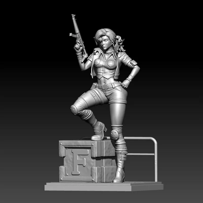 Imagem -02 - The Game Girl Soldier Figure Kit Modelo Resina sem Pintar sem Cor Rw1364 1:24 1:18