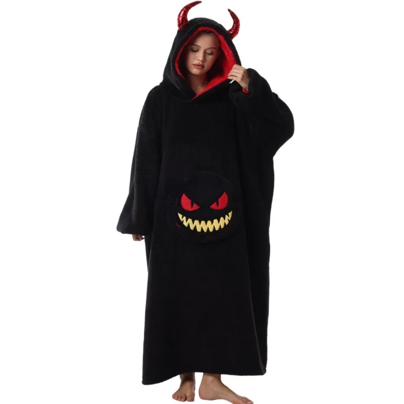 Wearable Blankets Winter Oversized Hooded Blanket Sweatshirt Hoodie Pajamas Sweater Oversized Warm Plush Thick Wearable Blankets