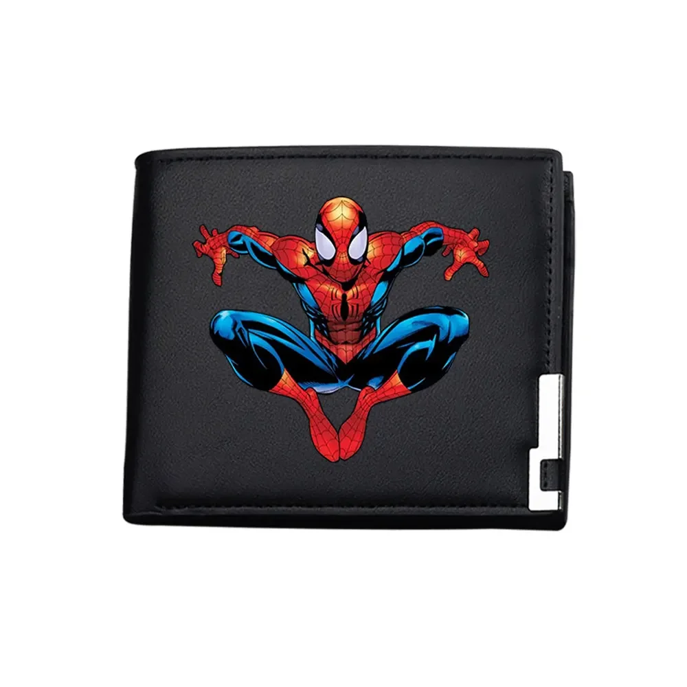 Spider Man PU Leather Men Wallets Short Black Wallet Women Coin Purse