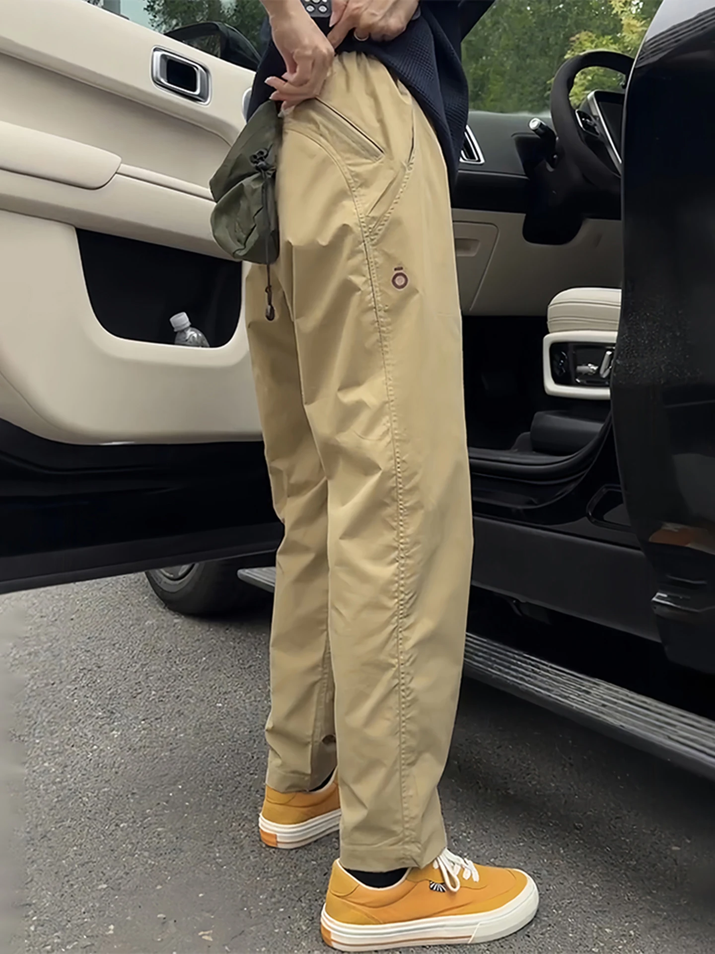 

Khaki Small Footed Micro Cone Work Pants Men's American Outdoor Hiking Mountain Tee Proof Soft ell Climbing Pants